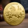 Dekoracja Monety 2026 Zodiak Koń Kolorowy Medal Pamiątkowy Rok Konia Urodziny Mały Prezent Rzemiosło Metalowe Pamiątka z Wydarzenia