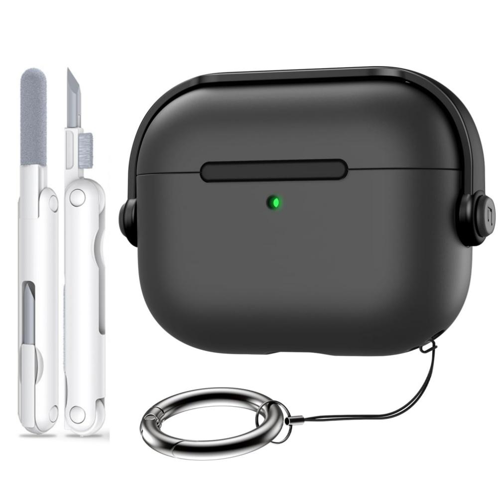 For AirPods Pro 3 Earphone Case with Secure Lock Music Headset Design Full Protective Cover for AirPods Pro 3 with Cleaning Kit