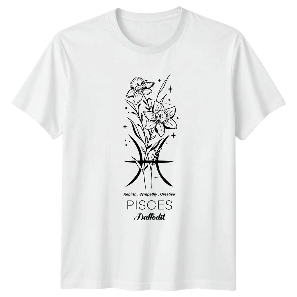 Rebirth Sympathy Creative Pisces Daffodil TShirt Pisces Birth Flower Zodiac S