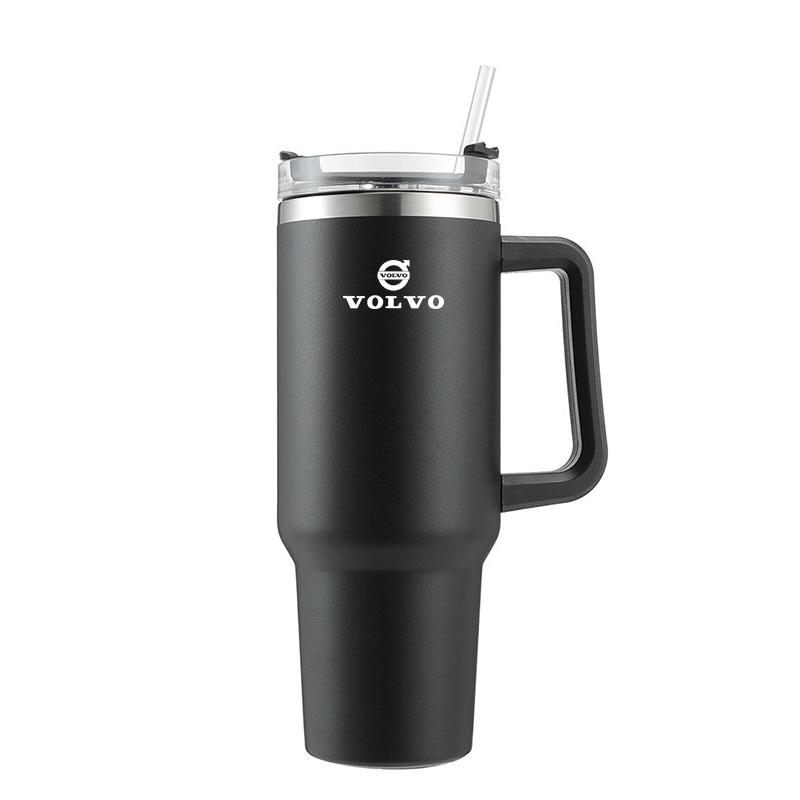 1200ML Insulated Tumbler with Handle Straw Travel Cup Coffee Cup For Volvo C60 XC40 V70 XC90 V40 V50 R 190h XC SC60 C30 S60 V60 RU1