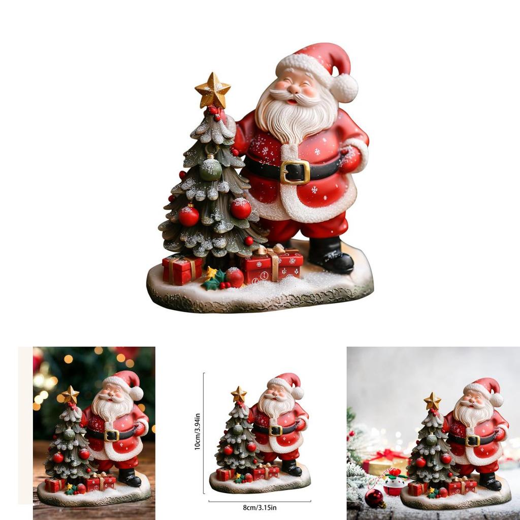 Halloween Harz Schreibtischdeko Weihnachtsmann und Weihnachtsbaum Heimschmuck für festliche Dekoration