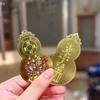 Cartão Cobre Deus da Riqueza Feng Shui Chinês Amuletos Buda Cartão Oração Cartão Dourado Negócios Fortuna Tesouro Sorte Decoração de Casa