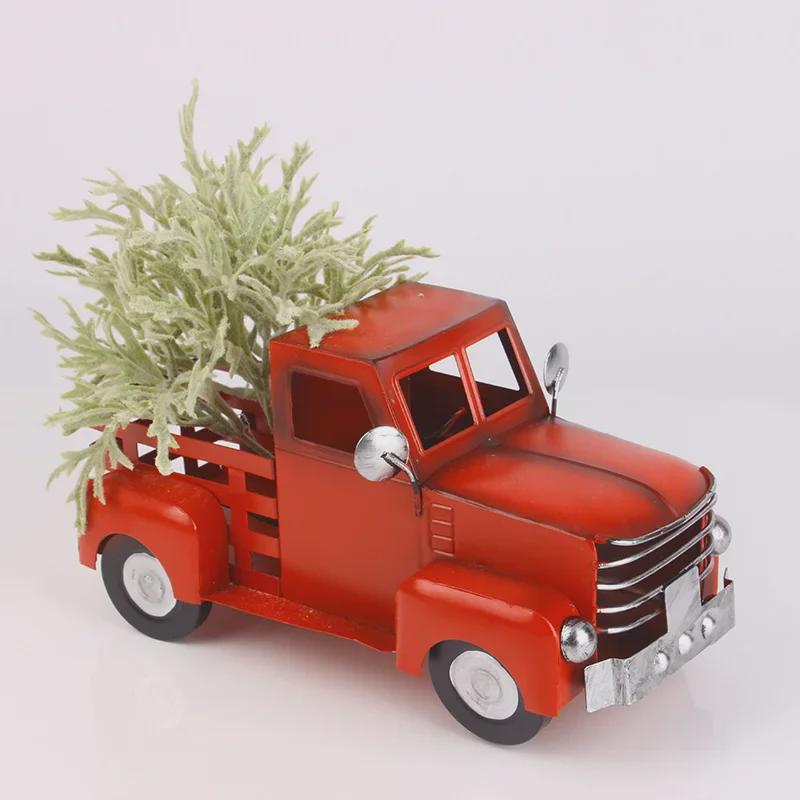 Hot-Selling Classic Christmas Pickup Truck Iron Decoration Model