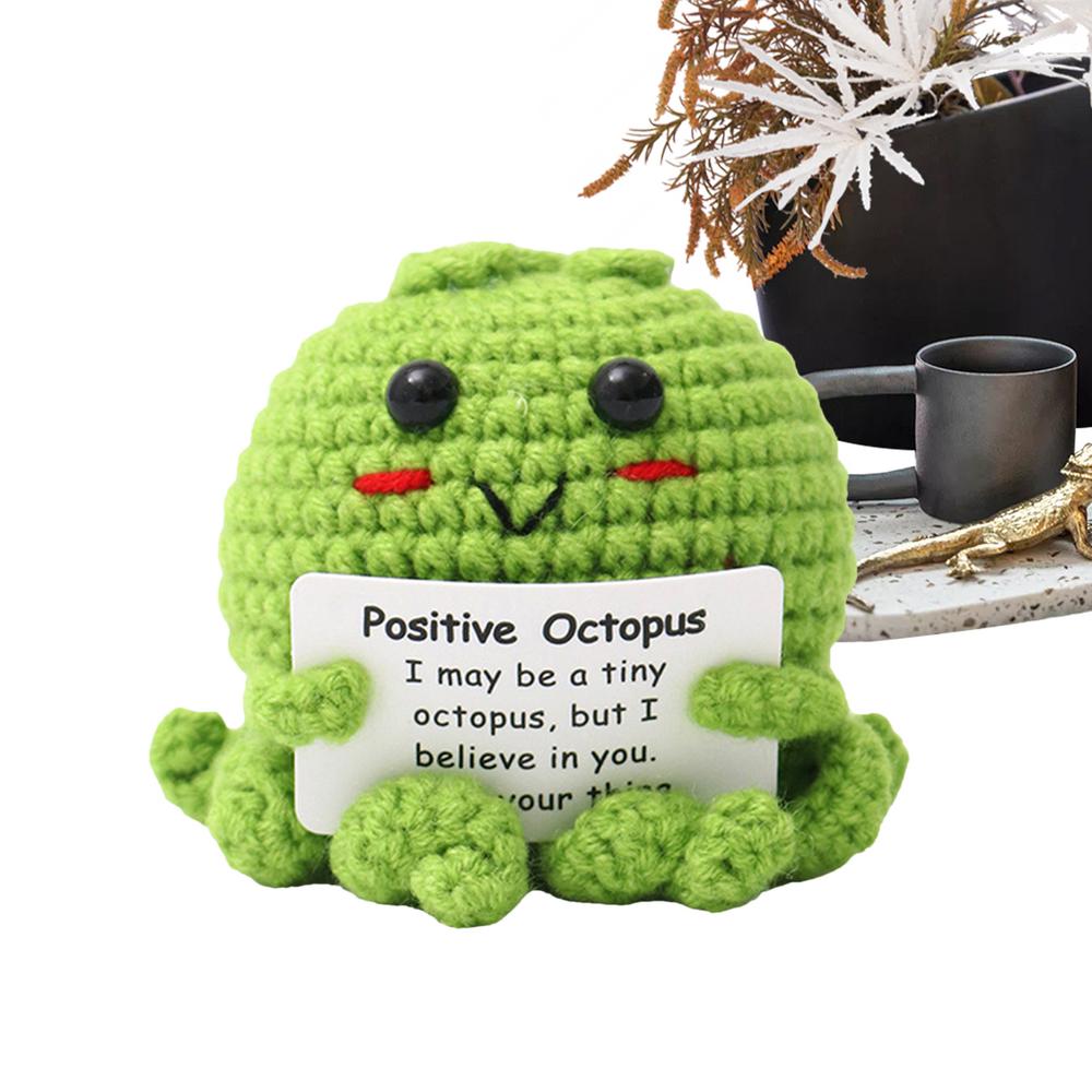 

Positive Crochet Crochet Dolls With Encouragement Card Collectible Toy For Coworkers Girls Boys Friends Teachers Women зелений