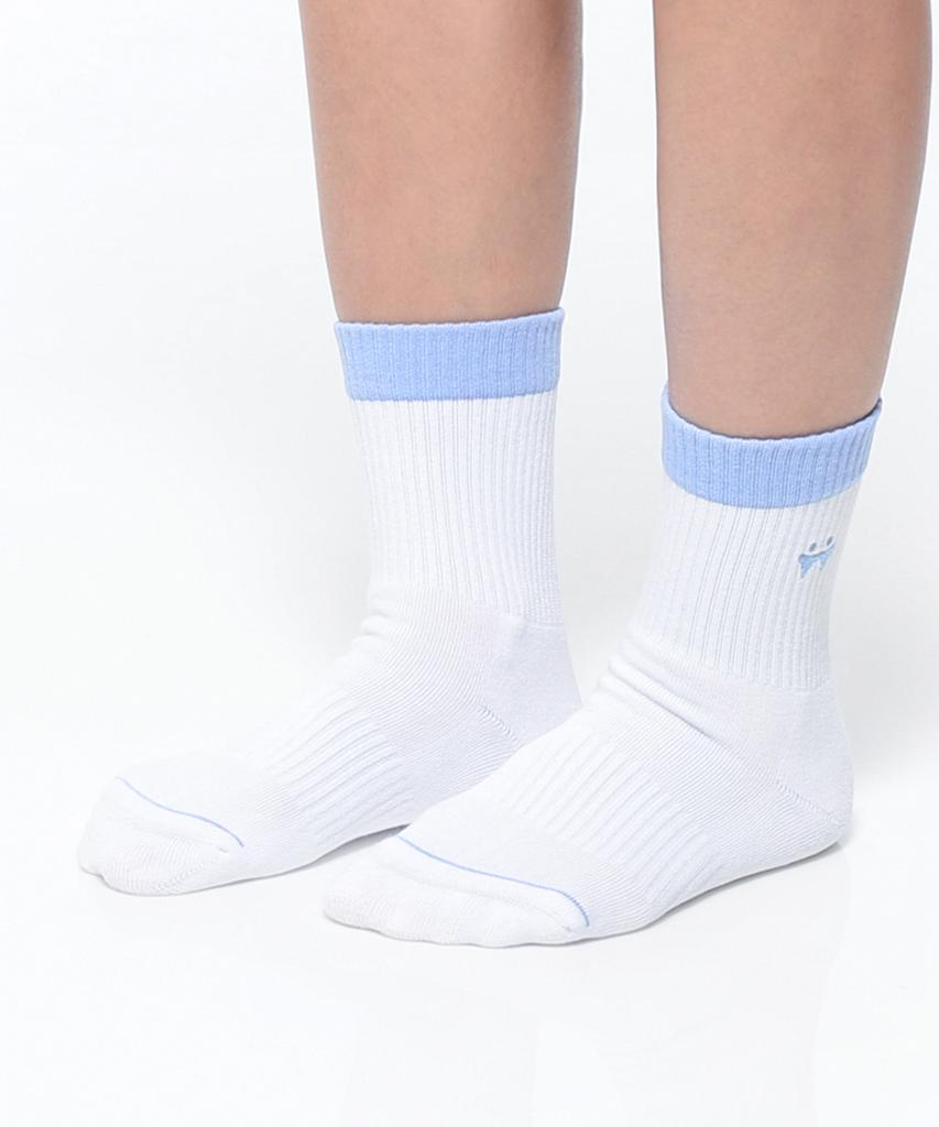 THUMBTOE Baby Blue Sports Cushion Crew Socks Seamless Socks