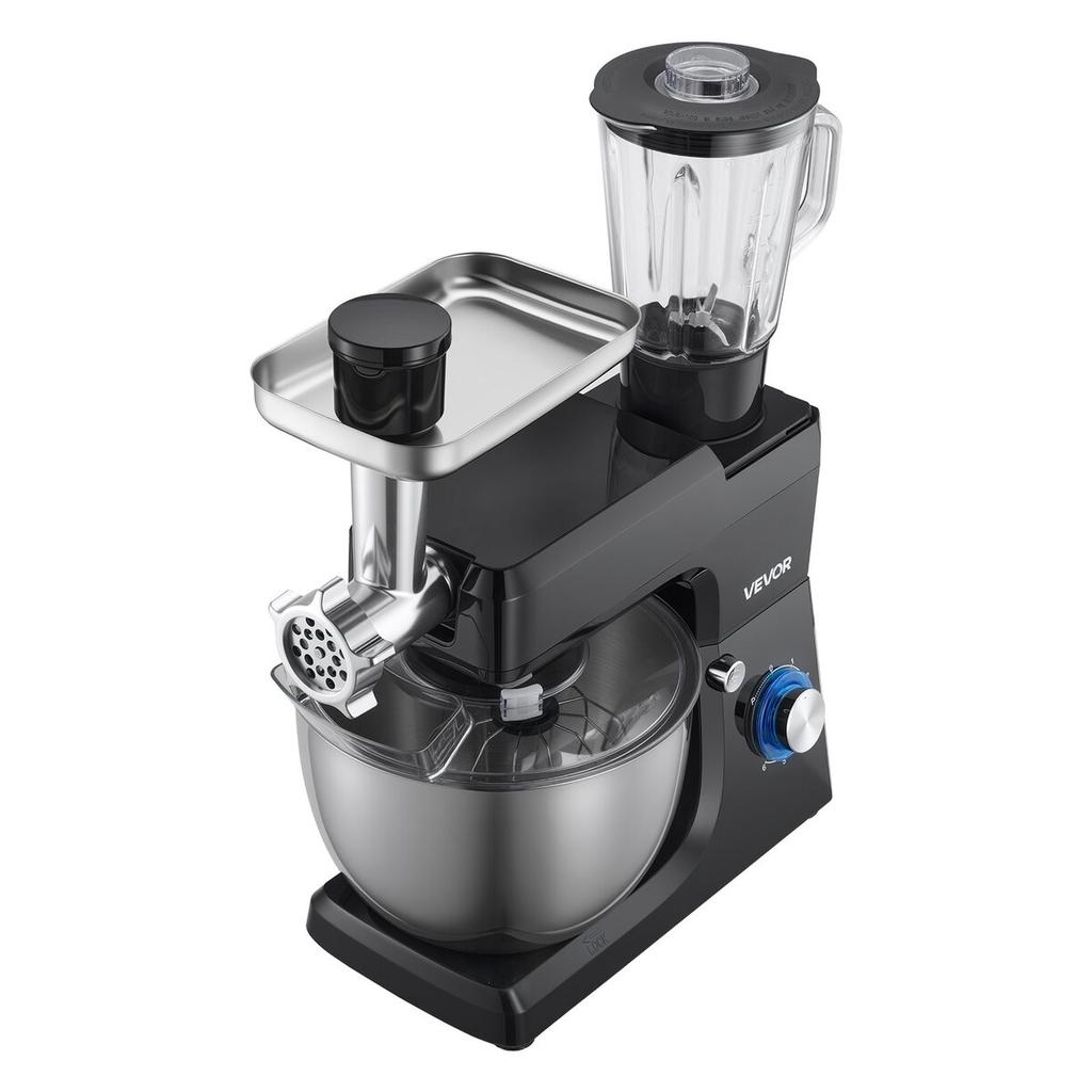 Stand Mixer, 7.8 L Electric Kitchen Mixer, 1500W Dough-Mixer, 6+P Speeds Tilt-head Food-Mixer with 1.5 L Blender Cup, Stainless Steel Bowl, Dough
