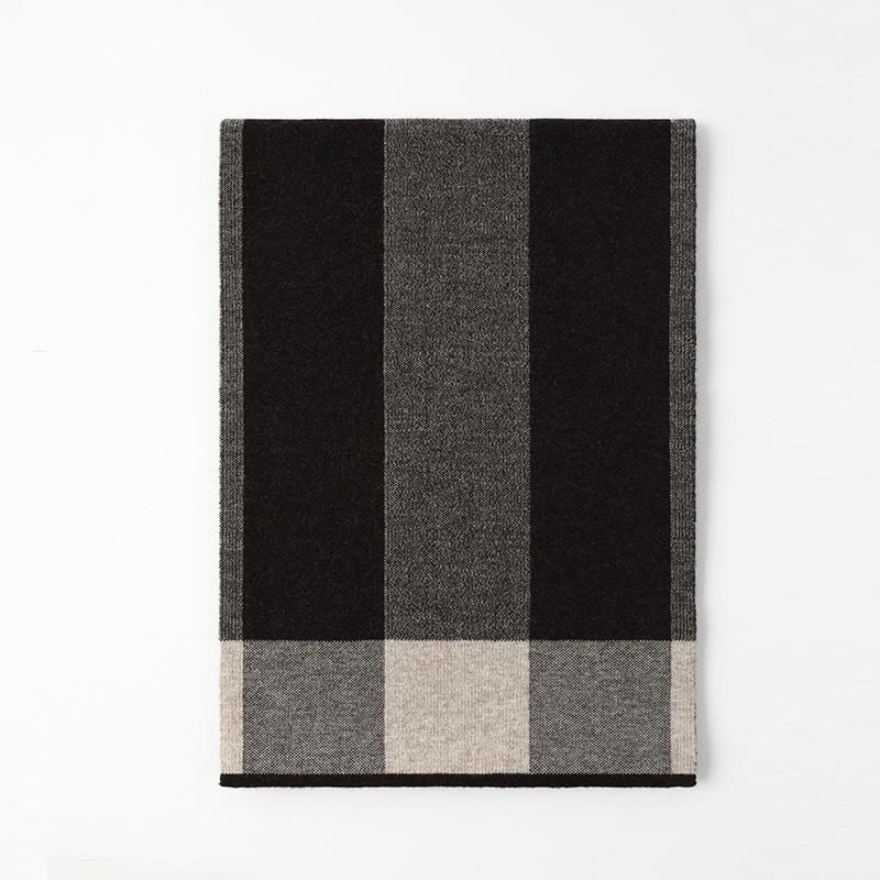 

Мужской шарф из чистой шерсти в клетку жаккардовый мужской теплый деловой осенне-зимний удобный мягкий шерстяной шарф 180cm