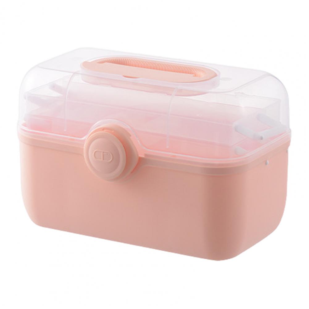 Medicine Box Three-layer Medicine Organizer 3-layer Medicine Storage Box with Transparent Lid Handle Capacity Pill for Portable