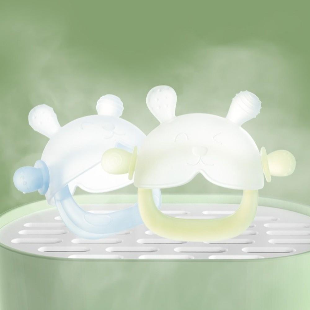 3pcs Food Grade Bunny Teething Toy Soft Silicone Teething Toys Easy Grip Teether Ring  Baby Chewing