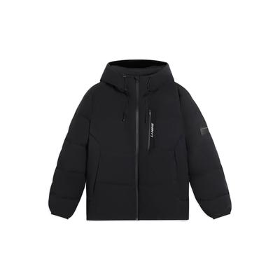 Solid Color Casual Hooded Down Jacket Winter Men Jacket Black AYMS309-4