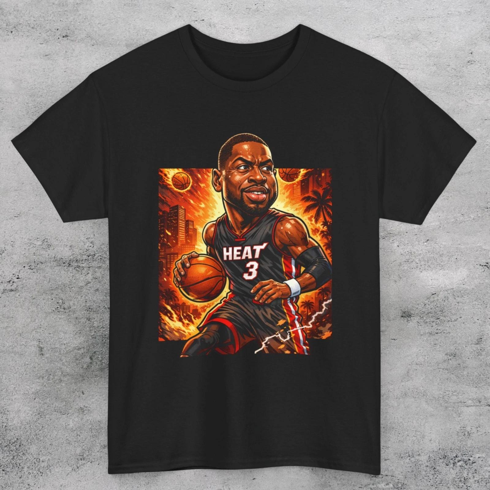 DWAYNE WADE HEAT Унисекс футболка в винтажном стиле XXL