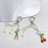 Handmade Pearl Bowknot Keychain with Cherry Keyring Ornament Bag Pendant Fashionable Accessory for Fashion Lovers