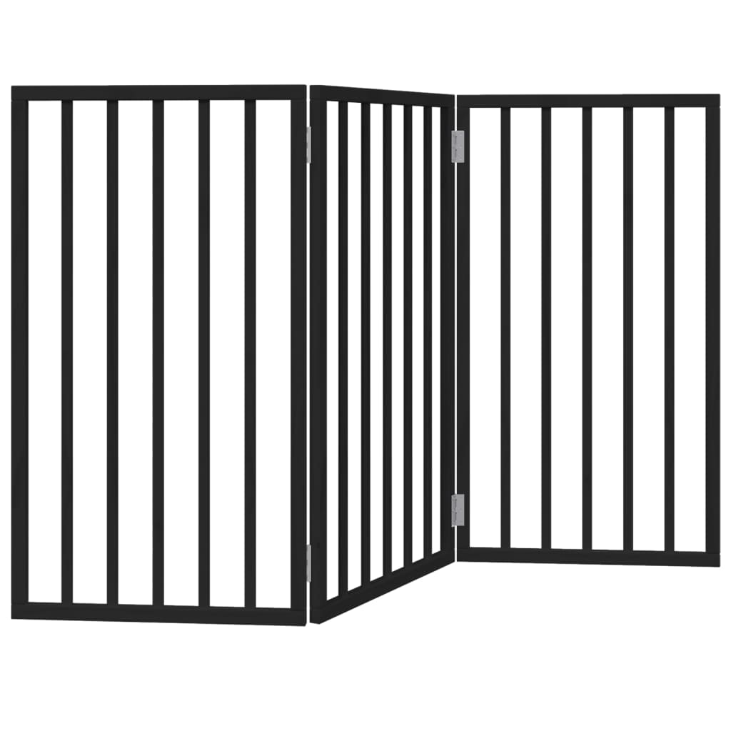 Vidaxl Foldable Dog Gate, 3 Panels, Black, 150 Cm