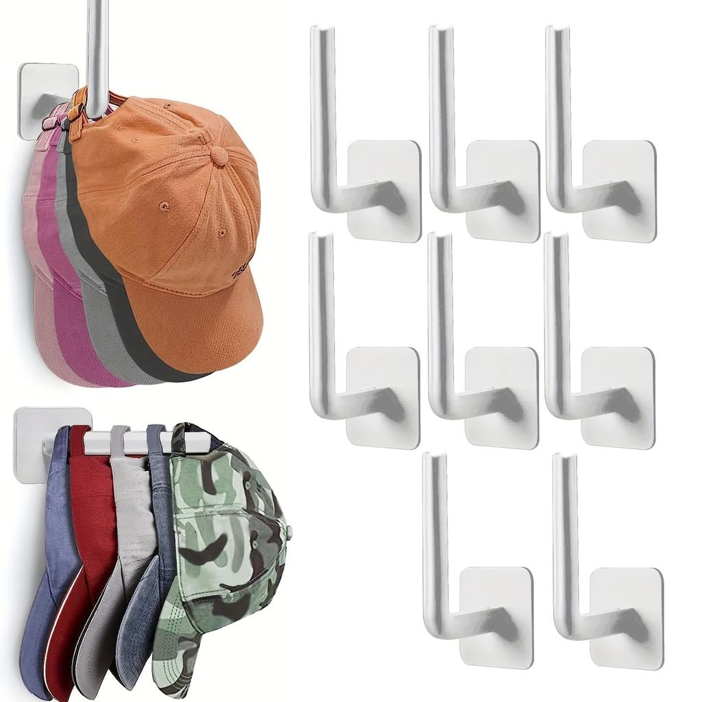2/4/6Pcs Caps Holder Hat Rack For Baseball Caps Adhesive Hat Hooks For Wall Cap Hanger Storage No Drilling Hat Display Organizer