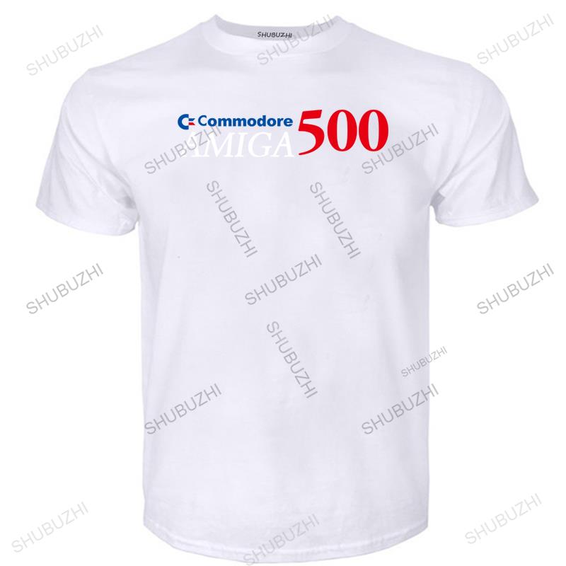 

men Oneck summer short sleeve COMMODORE AMIGA 500 COMPUTER TSHIRT Retro 80s Video Games C64 ZX Spectrum fashion teeshirt S