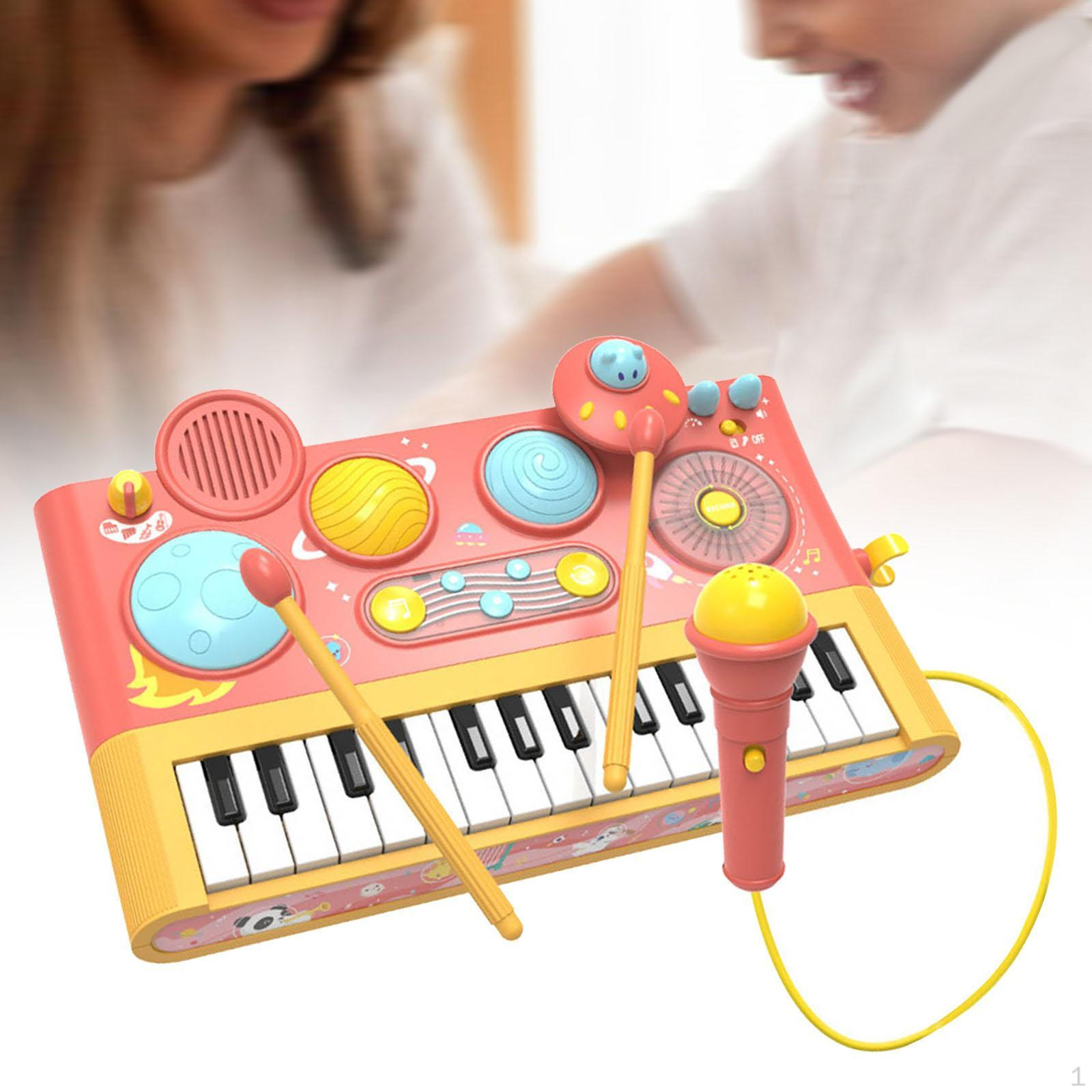 

Детская музыкальная игрушка-пианино с микрофоном для развивающей игры красный