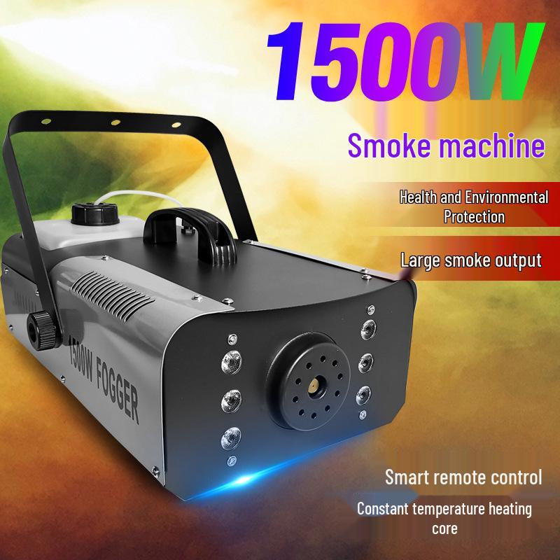 1500W LED Fog Machine with Remote Control, Electronic Temperature Control for Weddings and Bars