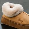 Medium top piled thickened cotton shoes, winter indoor shoe bags and home warm plush cotton slippers