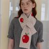 Cozy Knitted Red Apple Scarf - Cute Japanese-Style for Autumn/Winter