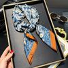 Elegant Square Silk Scarf Flower Pattern Handbag Wraps Head Handkerchief 70*70Cm Double Sides Neckerchief Women