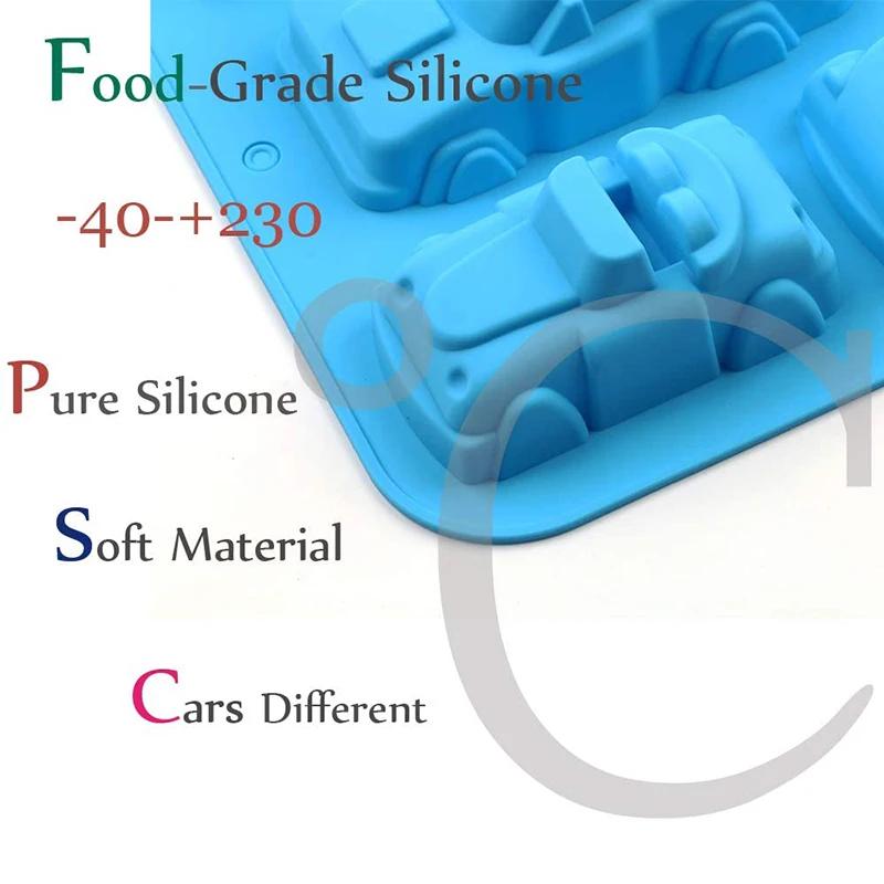 Car Silicone Mold For Baking 3D Auto Soap Candle Mould Ice Cube Tray Kids Birthday Party Cake Decorating Tools Cupcake Topper