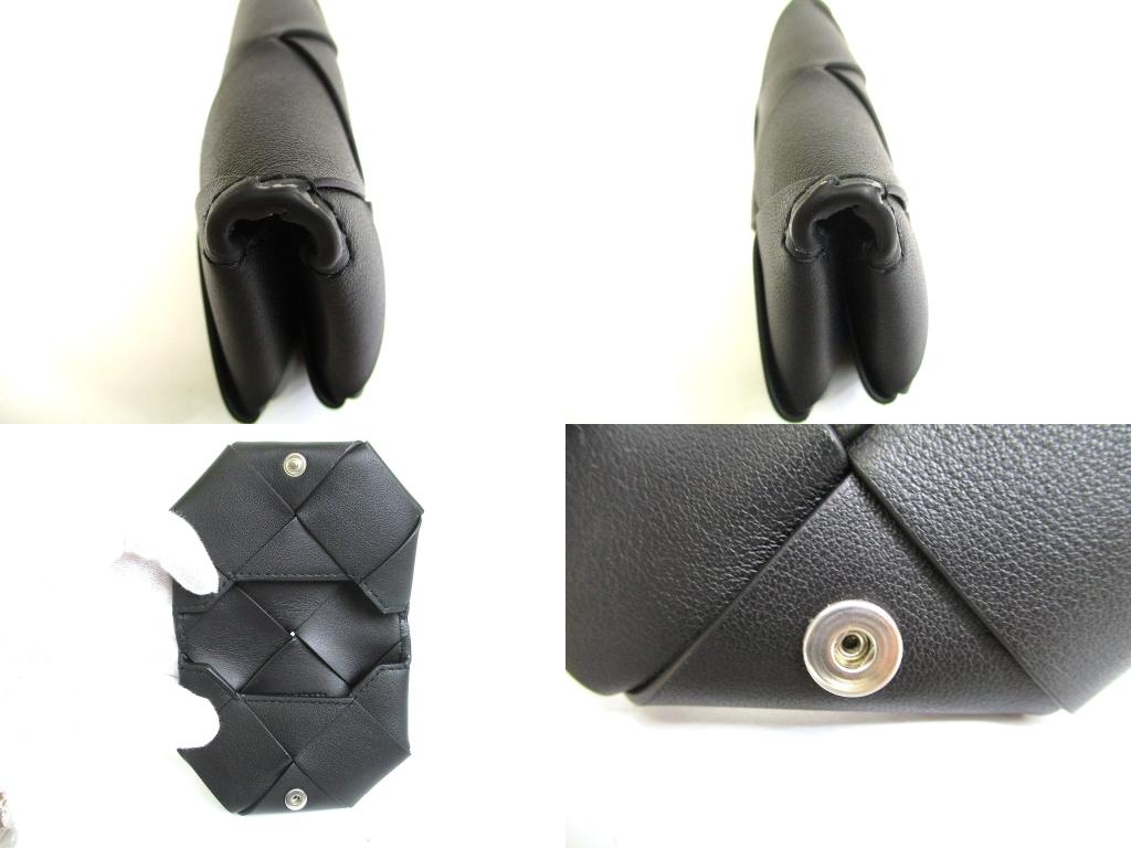 Authentic BOTTEGA VENETA Intrecciato Diago Black Leather Coin Purse Credit Card Holder #b067  Seller Refurbished