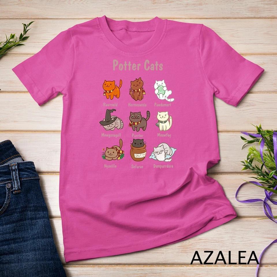 Potter Cats t-shirt, Funny Gifts For Cat Lovers Tshirt Unisex T-shirt 6 3XL