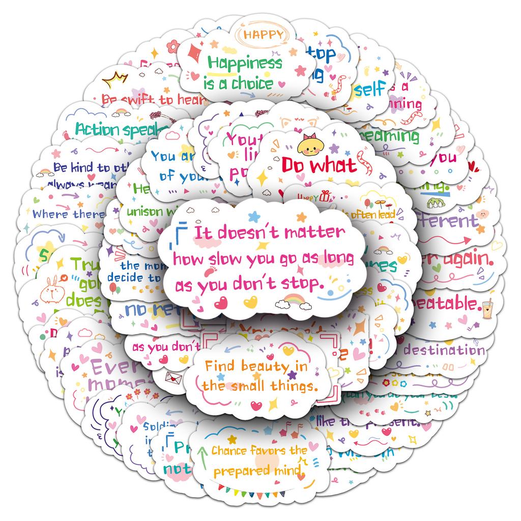 50Pcs/Set Funny Wisdom Sentences Series 04 Waterproof Stickers DIY Fashion Doodle Decals Stickers