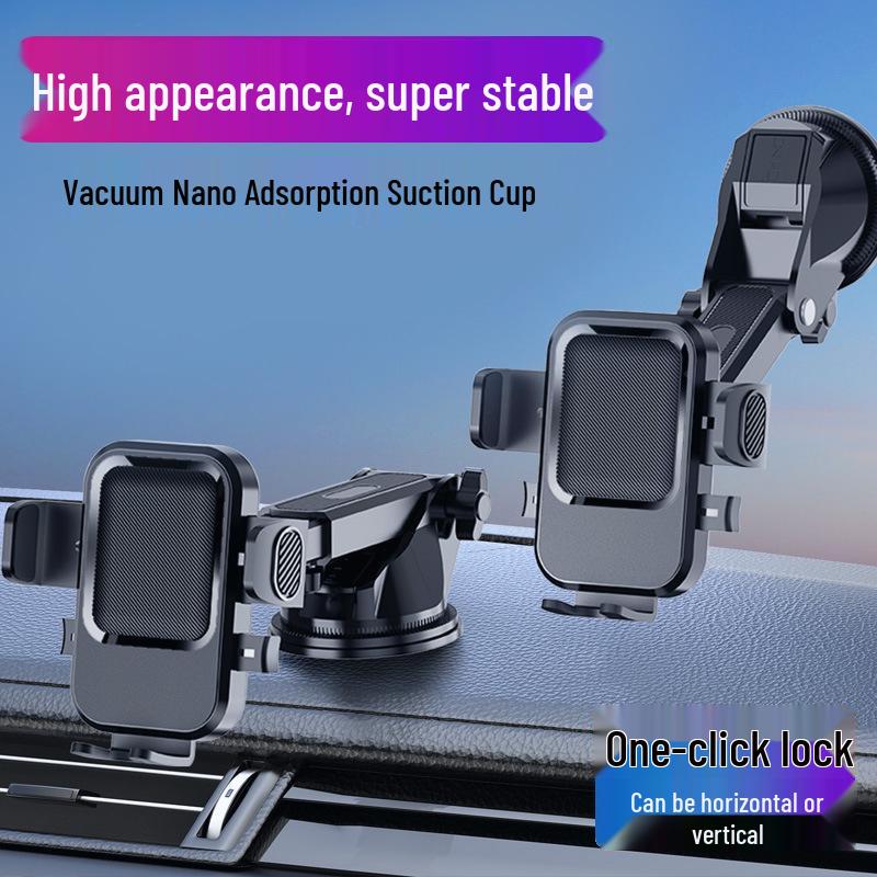 Adjustable Multi-Angle Folding Car Phone Holder with Suction Cup for Dashboard Navigation