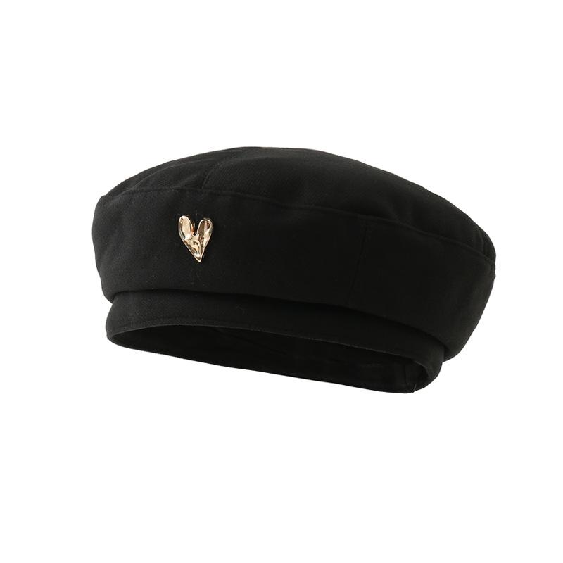 

Корейская версия берета «Любовь» Весенне-осенний стиль Инс Мягкий темперамент Универсальная модная шляпа художника Подчеркивающая лицо Маленькая шляпка для женщин One Size