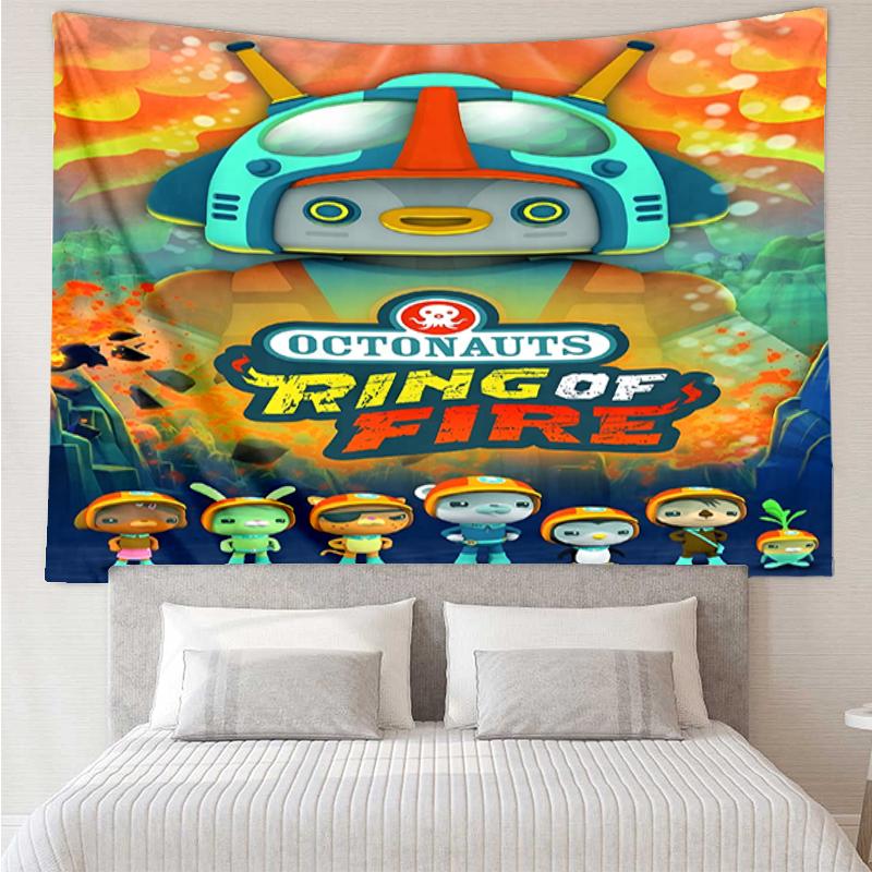 Octonauts Print Tapestry, Backdrop, Easy Setup, Ideal for Bedroom, Office & Living Room, with Aesthetic Wall Hanging Decor.