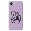 For iPhone 16e Case Sitting on the Toilet Pattern Printing Straight Edge TPU Phone Back Cover