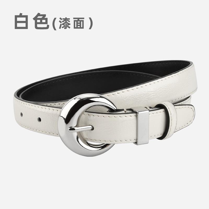 Lacquered Belt Women'S First Layer Cowhide Simple Jeans Decoration High-End Women'S Belt