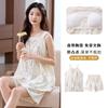 With chest pad vest shorts pajamas women's summer cloud cotton sweet and cute girl style sleeveless loungewear set