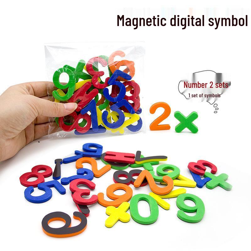 Colorful Magnetic EVA Letters & Numbers: Educational Whiteboard Stickers for Kids.