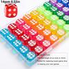 51pcs Colored Transparent Dices with Storage Box Set 14mm Acrylic Bulk 6 Sided Dices for Board Games Math Learning Classroom JXB