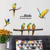 New Wall Stickers Parrot Creative Personality Bird Bedroom Stickers Background Sofa Animal Wallpaper