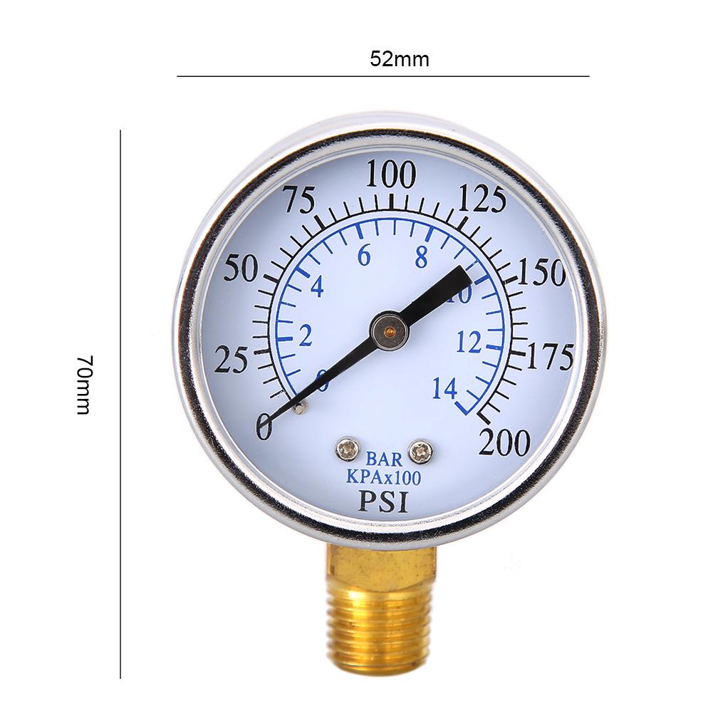 70mm Pressure Measurement Dual Scale Dial 200 PSI Digital Display 1/4 NPT Bottom Mount Multiple Function for Air Gas Water Fuel
