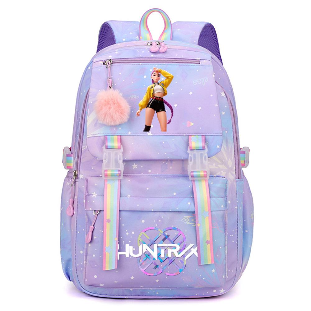 Niedlicher K-Pop Dämonenjäger Aufdruck Große Kapazität Wasserdichter Rucksack Teenger Schüler Mädchen Junge Schultasche Buchtasche Damen Große Kapazität Reisetasche