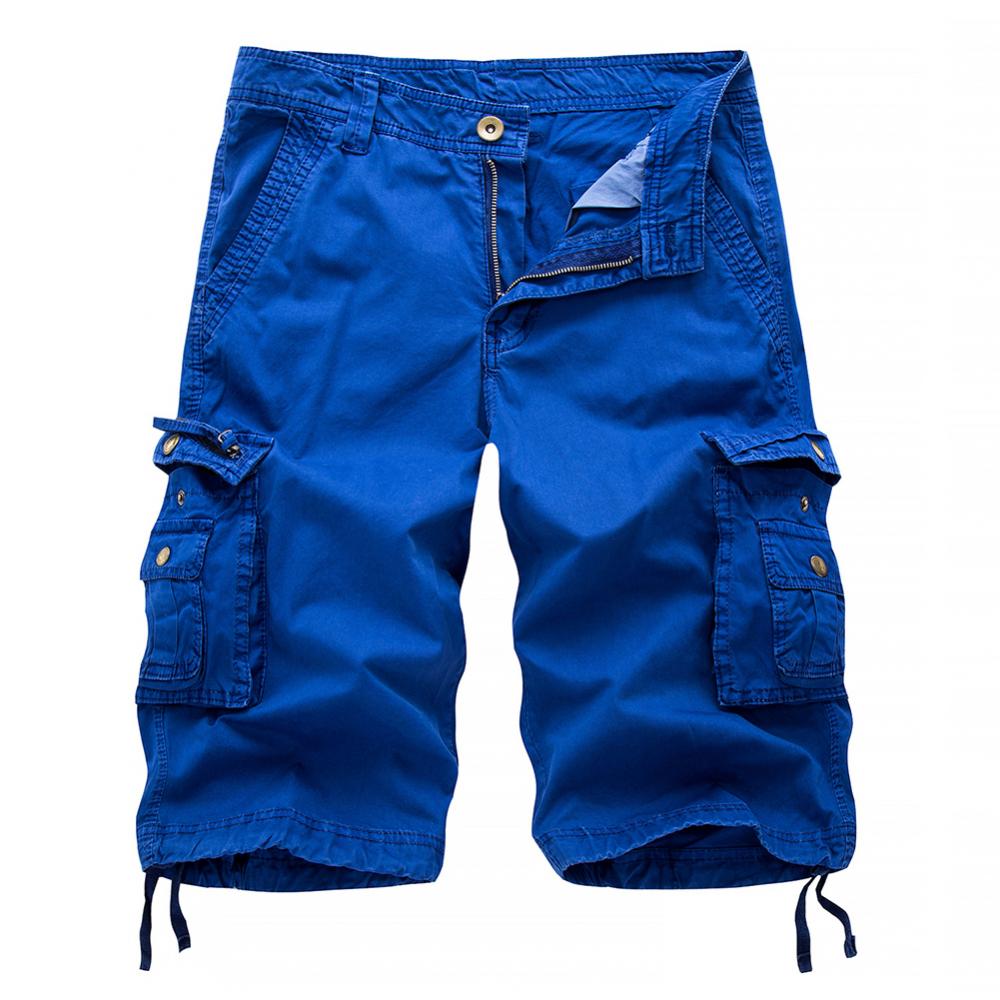 New Summer Casual Shorts Mens Straight Solid Sports Shorts Men Joggers Cargo Shorts Fashion Cotton Knee Length Sweatpants Man