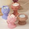 Candlestick 3D Lotus Shaped Candle Silicone Mold Lotus Cake Chocolate Silicone Mold Flower Girl Resin Molds Home Decoration
