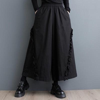 Plus Größe Vintage hohe Taille Beiläufige lose Frühling Sommer Herbst breite Bein Hosen Frauen Hosen