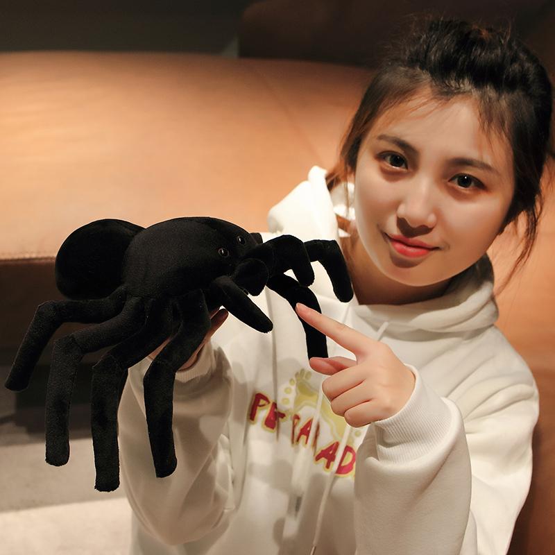 Spider Stuffed Plush Toy Stuffed Animal Horror Black Spider Plushies Gentle Cushion Dolls Children Gifts Joyful Spooky Holiday Celebration Decors