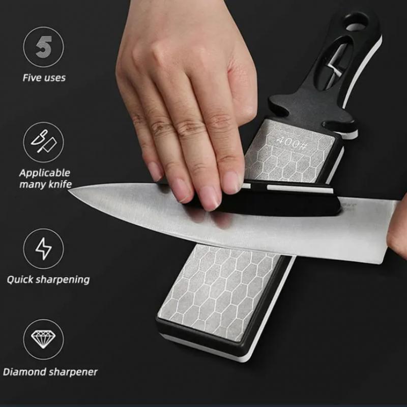 5 In1 Knife Sharpener Diamond Bars 400/1000 Multi-Tool Kitchen Knives Tungsten Steel Ceramic Grinding Double-Sided Whetstone