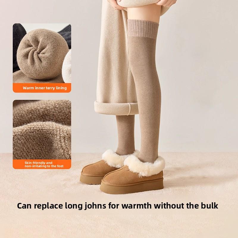 Schlaufenstrümpfe für Damen Herbst und Winter, Warme und Hautfreundliche Kniestrümpfe, Hohe Elastizität und Nicht auftragende Lange Socken
