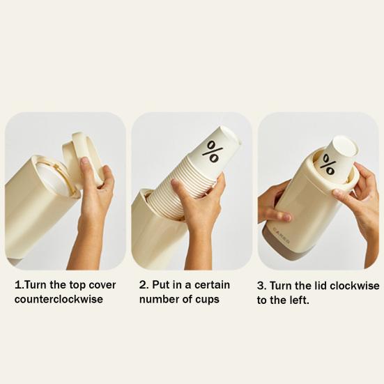 Wall Mount Paper Cup Holder No Drill Disposable Cup Dispenser Home Office Kitchen Dining Room Countertop Pull Type Plastic Cup Organizer Rack