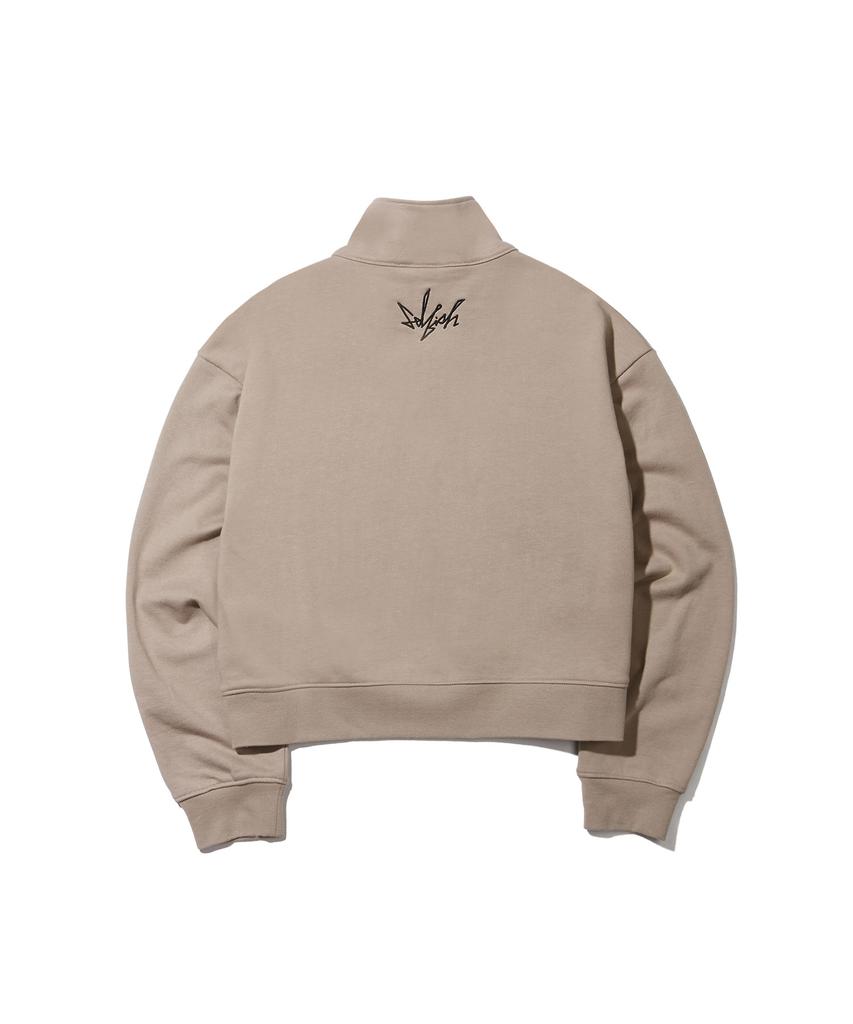 SELFISH S233Hd02 (Half Zip Sweatshirt) (Beige)