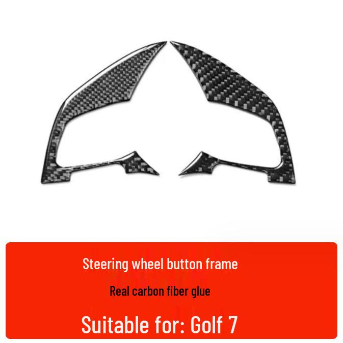 Compatible Carbon Fiber Interior Accessories for VW Golf 7: Console, Gear Shift, Cup Holder, A/C, Navigation Decor.