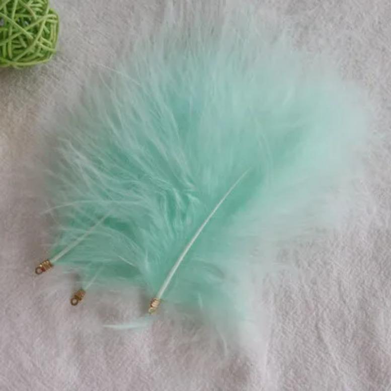FeatherVelvet Feathers with Metal Clip Buckle, Turkey Plumas, DIY Feather Jewelry, Craft, Dream Catcher, Decoration Material, 10-12cm