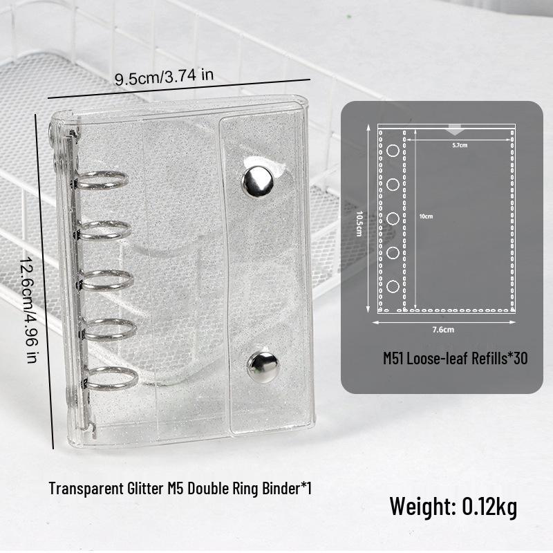 M5 Portable A6/A7 Binder Album with Transparent PVC Cover for Idol Photocard Storage